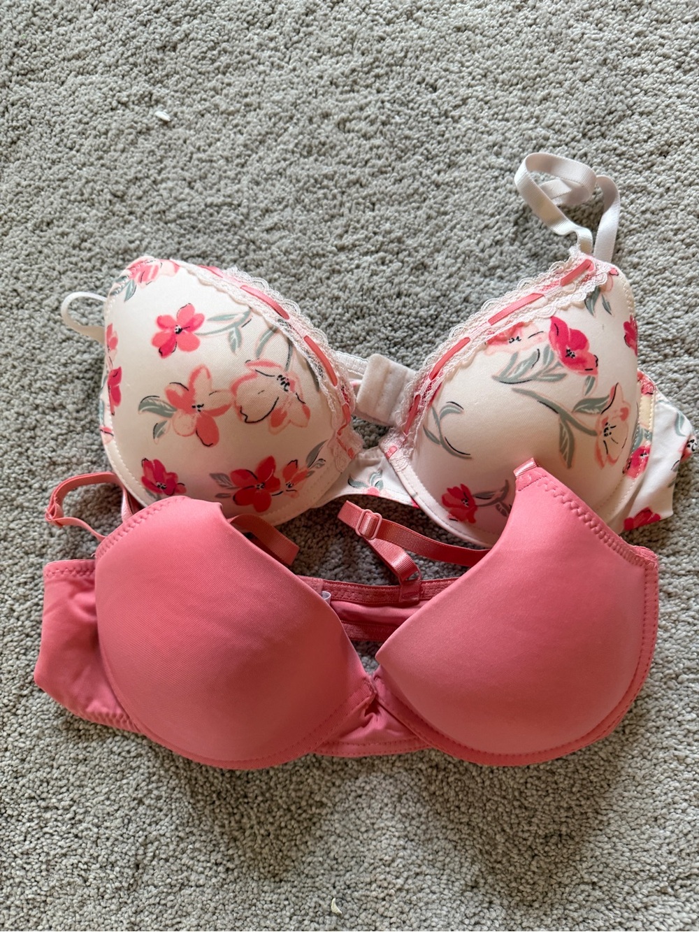 Bra lot 34C Women's Pink Floral & Solid T-Shirt Bras - Pack